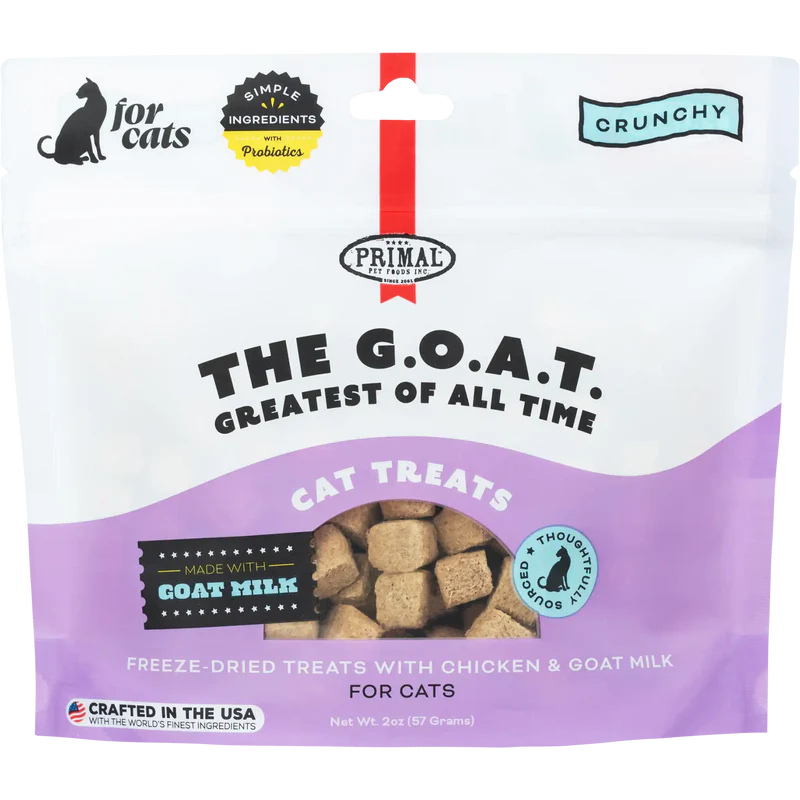 Primal The G.O.A.T. Chicken & Goat Milk for cats! Freeze-Dried Treat 2oz