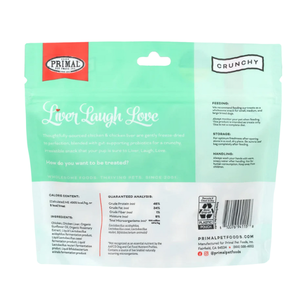 Primal Liver, Laugh, Love Simply Chicken Freeze-Dried Treat 1.5oz