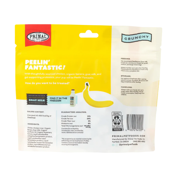 Primal PeelinFantastic Chicken & Banana with Goat Milk Freeze-Dried Treat 2oz