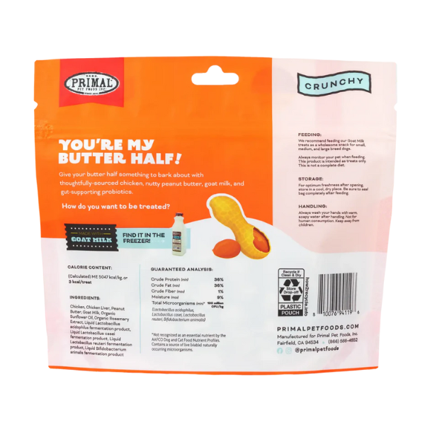 Primal You're My Butter Half Chicken & Peanut Butter with Goat Milk Freeze Dried Treat 2oz